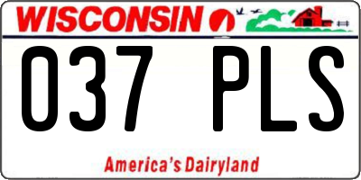 WI license plate 037PLS