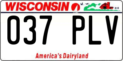 WI license plate 037PLV