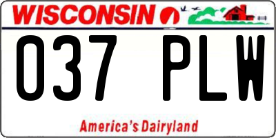 WI license plate 037PLW