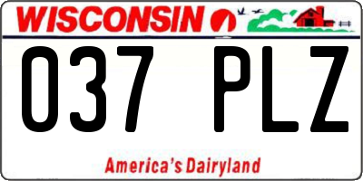 WI license plate 037PLZ