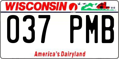 WI license plate 037PMB