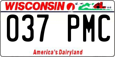 WI license plate 037PMC
