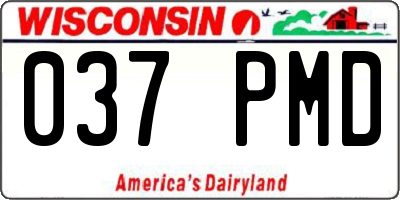 WI license plate 037PMD