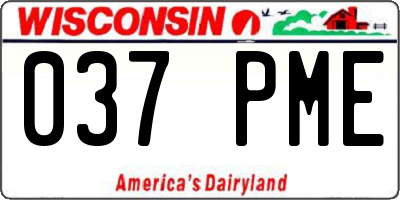 WI license plate 037PME