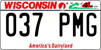 WI license plate 037PMG