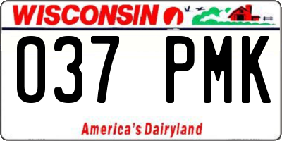 WI license plate 037PMK