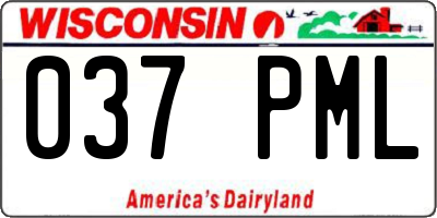 WI license plate 037PML