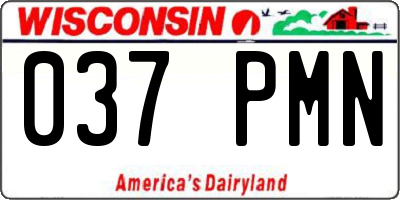 WI license plate 037PMN