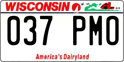 WI license plate 037PMO