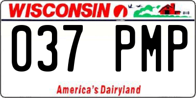 WI license plate 037PMP