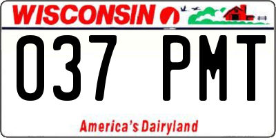 WI license plate 037PMT