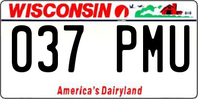 WI license plate 037PMU