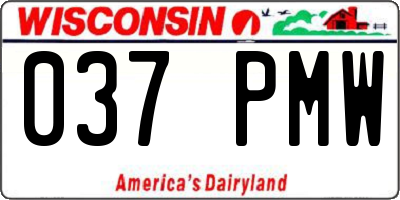 WI license plate 037PMW