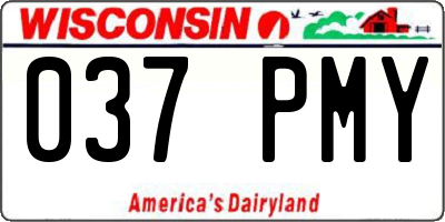 WI license plate 037PMY