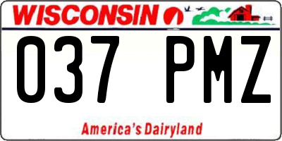 WI license plate 037PMZ