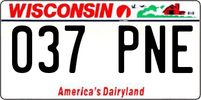 WI license plate 037PNE