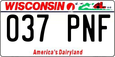 WI license plate 037PNF