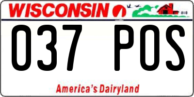 WI license plate 037POS