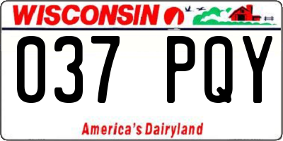 WI license plate 037PQY