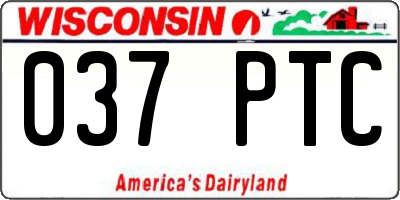 WI license plate 037PTC