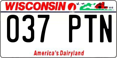 WI license plate 037PTN