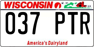 WI license plate 037PTR