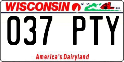 WI license plate 037PTY