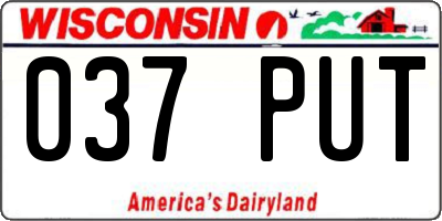 WI license plate 037PUT