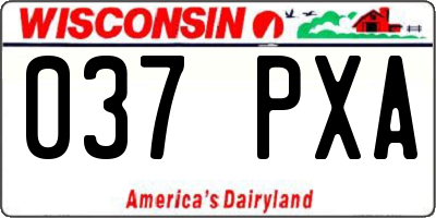 WI license plate 037PXA