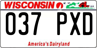 WI license plate 037PXD