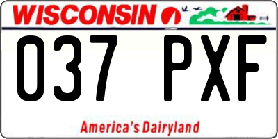 WI license plate 037PXF