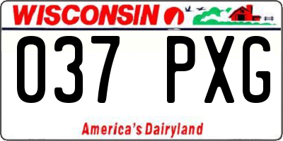 WI license plate 037PXG