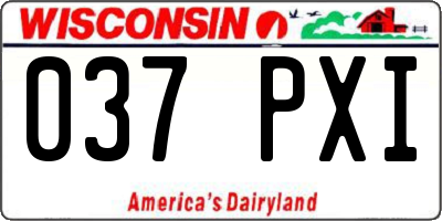 WI license plate 037PXI