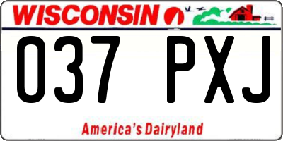 WI license plate 037PXJ