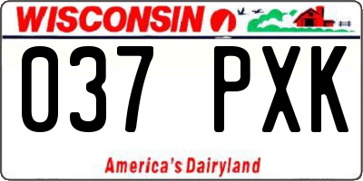 WI license plate 037PXK