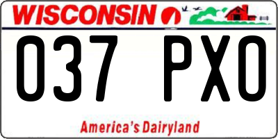 WI license plate 037PXO