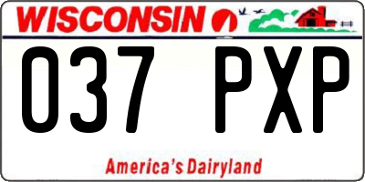 WI license plate 037PXP