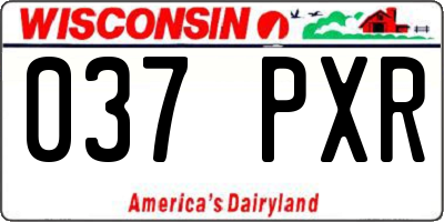 WI license plate 037PXR