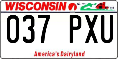 WI license plate 037PXU