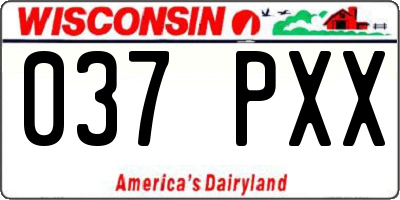 WI license plate 037PXX