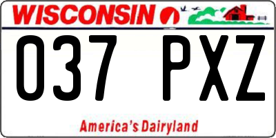WI license plate 037PXZ