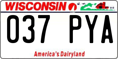 WI license plate 037PYA
