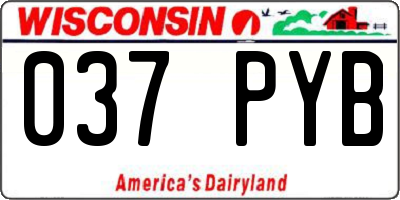 WI license plate 037PYB
