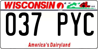 WI license plate 037PYC