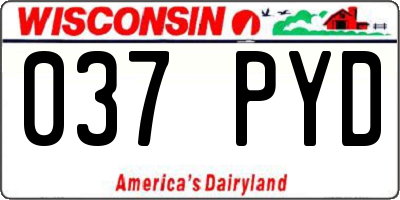 WI license plate 037PYD