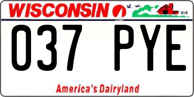 WI license plate 037PYE