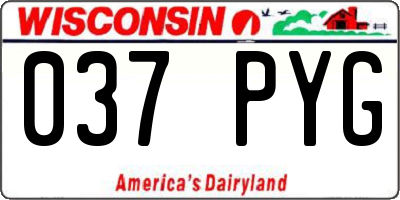 WI license plate 037PYG