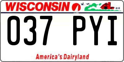 WI license plate 037PYI