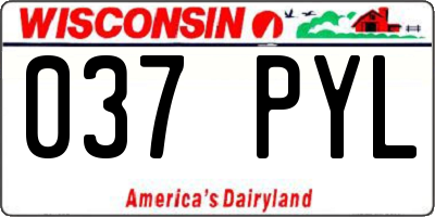 WI license plate 037PYL