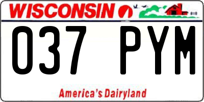 WI license plate 037PYM